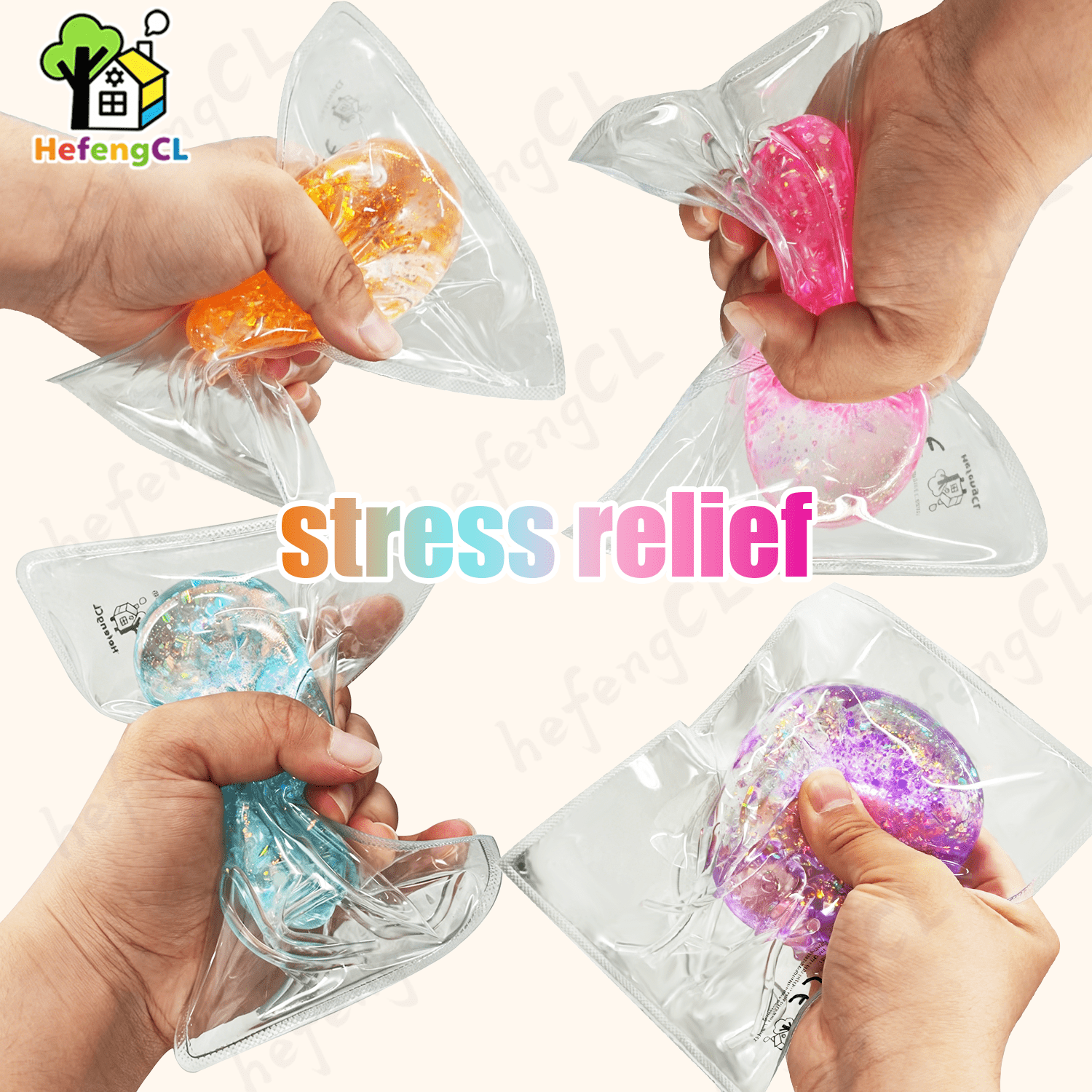 Jellyfish Squeeze Toy, Stress Relief Malt Ball